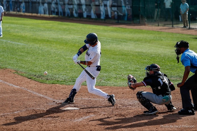 File Photo: Owen Martin hit his fourth home run of the season against Pasadena City