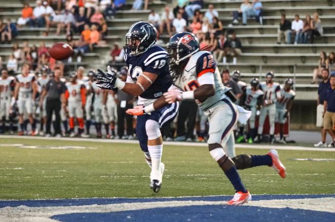 Justin Caines caught a pair of first quarter touchdowns, as the Falcons defeated Orange Coast, 55-26