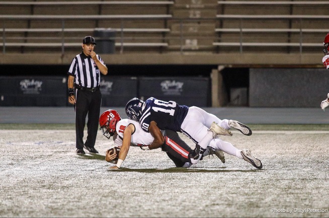 Rocky Jack had one of the five sacks on the night for the Falcons