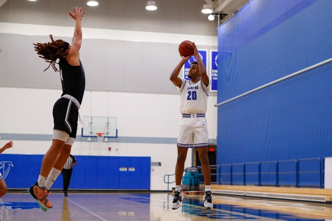 Dorian Harris converts one of his 51 three-pointers this season