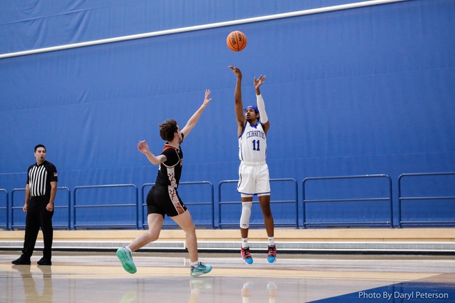 File Photo: Christian Bennett hit five three-pointers in the Falcons win