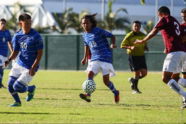 Edward Robles (25) scored a goal and assisted on another, as the Falcons defeated ECC Compton Center