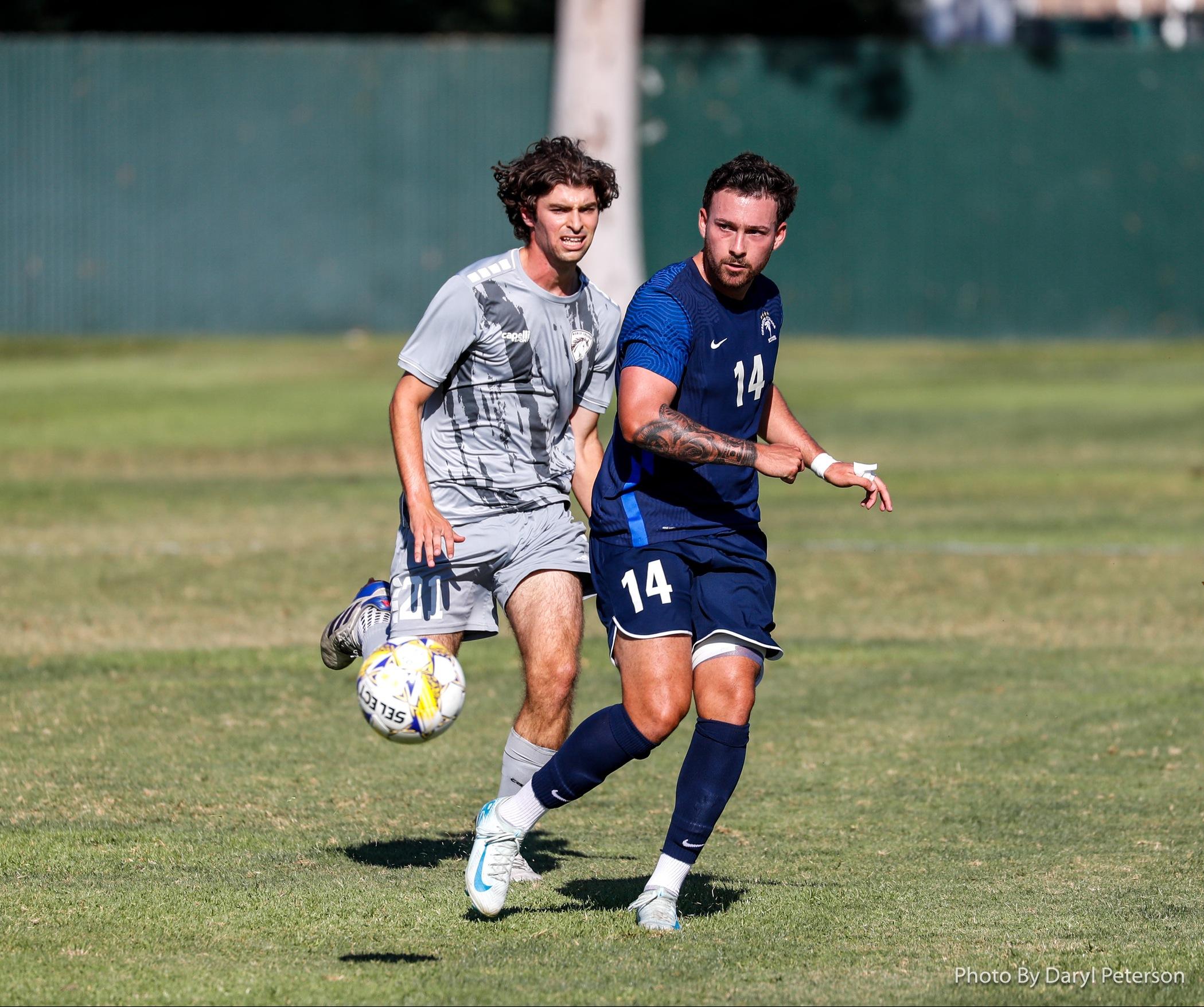Erick Velasco had the best scoring chance for the Falcons