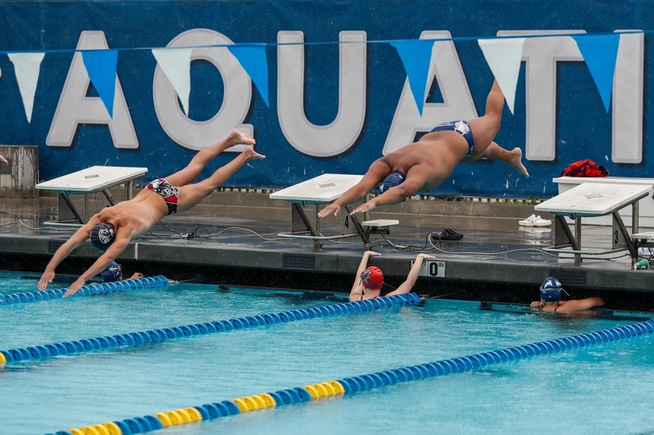 File Photo: Cerritos men's swimming split their three-way conference dual meet