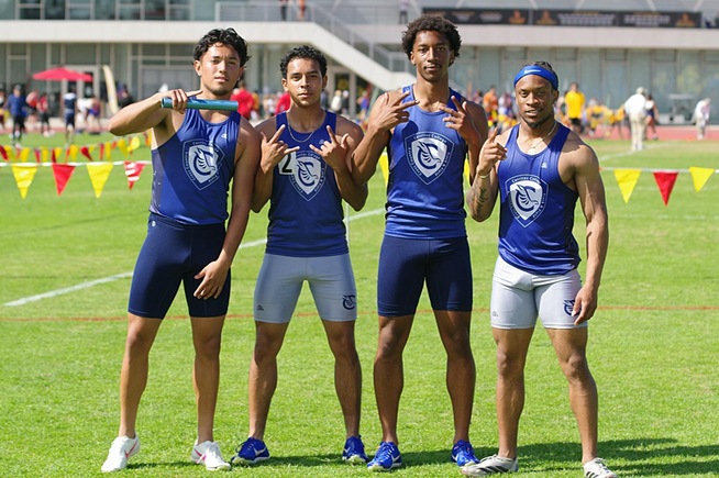 The Falcons 4x100-meter relay team placed second at the Rossi Relays