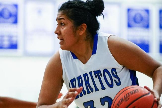 File Photo: Selena Romero scored on an offensive put-back in the finals seconds of the Falcons 68-67 win over Pasadena City