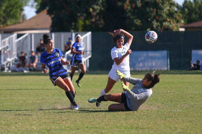 Ashli Villalobos scores for the Falcons in their win over East LA