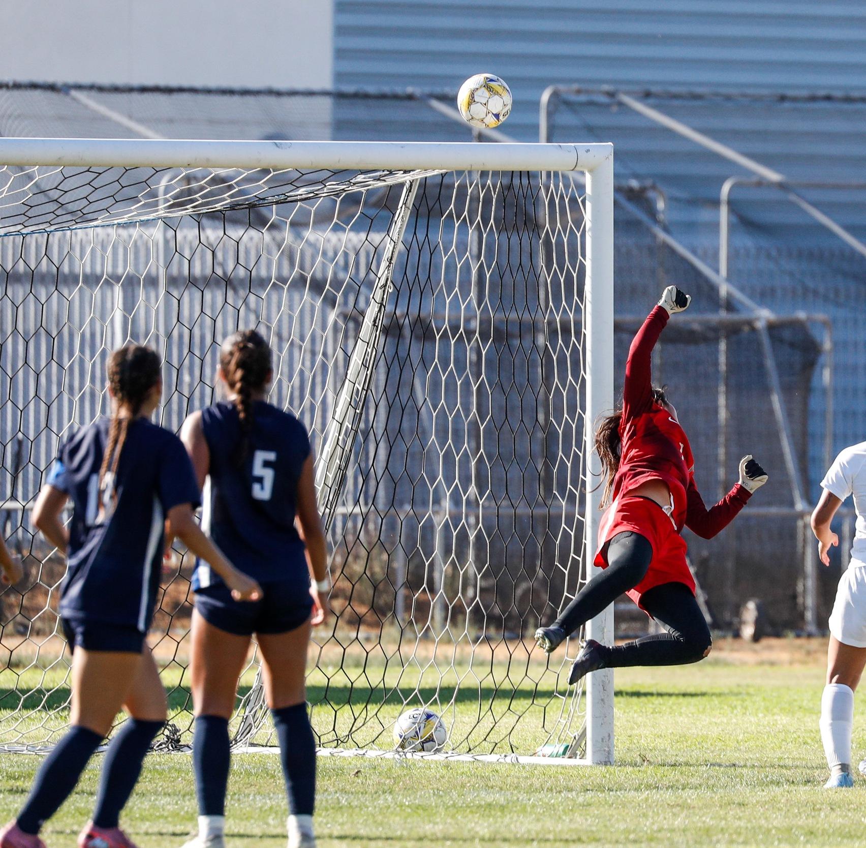 Paulina Prescott came up with the save of the day in the Cerritos 2-1 win over Fullerton