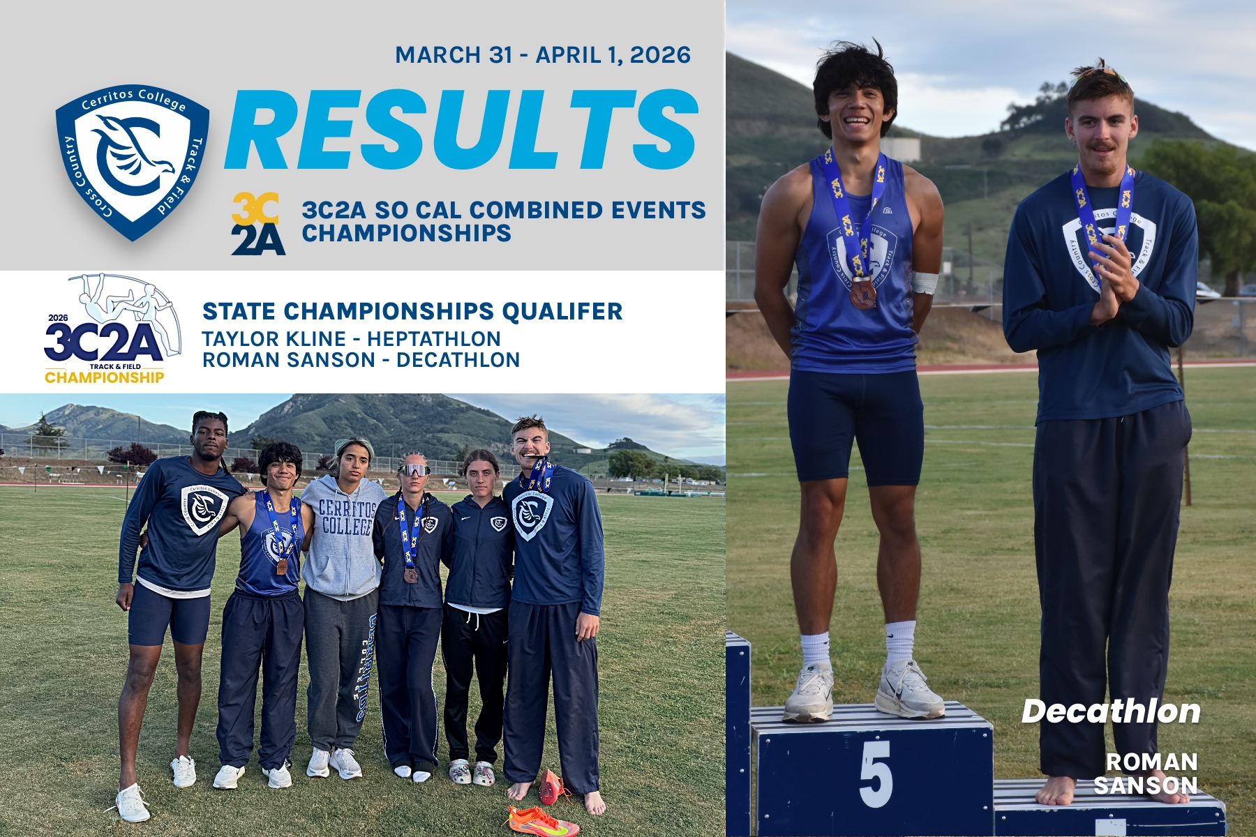 Sanson Places Fifth in Decathlon, Leads Falcons at SoCal Combined Events Championship